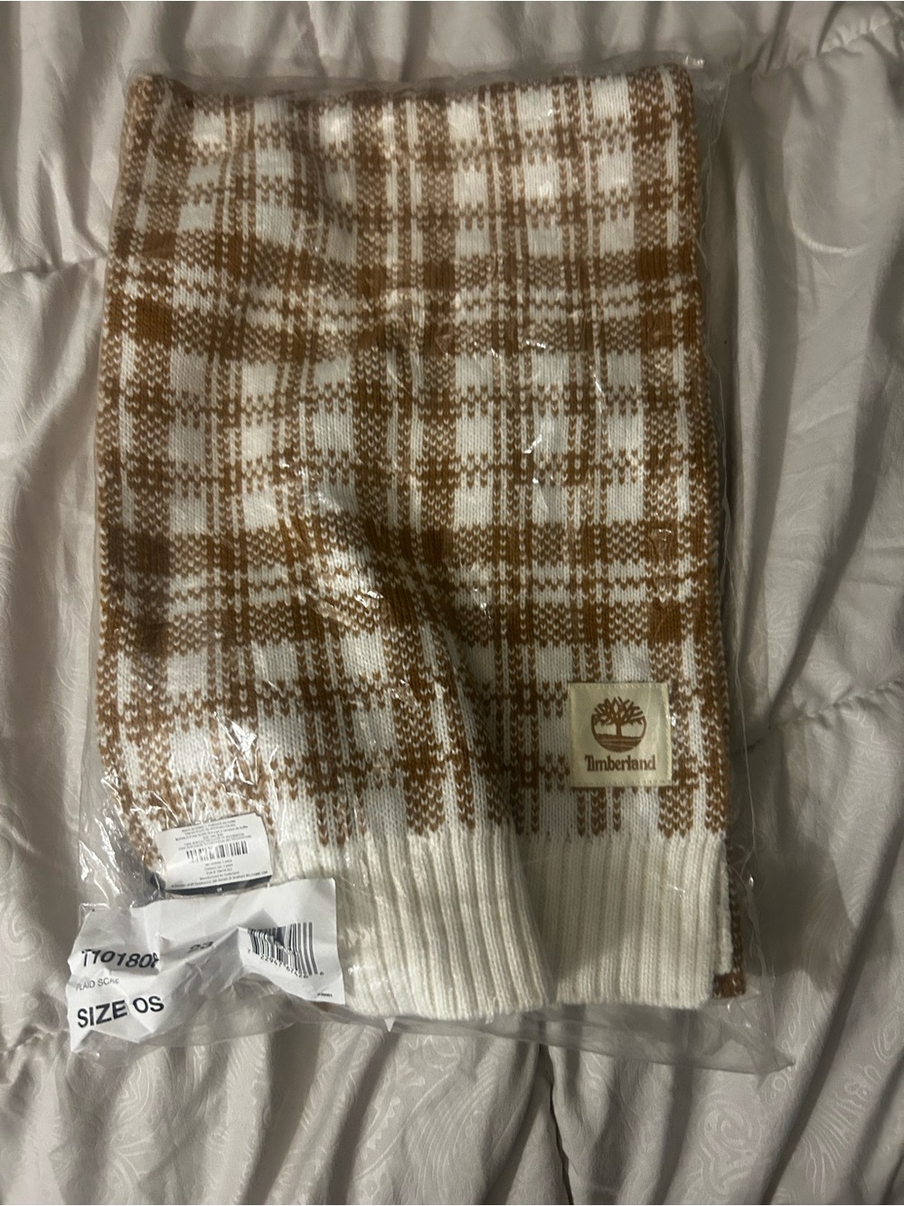 Timberland Men’s Brown & White Plaid scarf